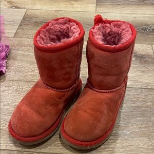 UGG Kids Red Suede Boots